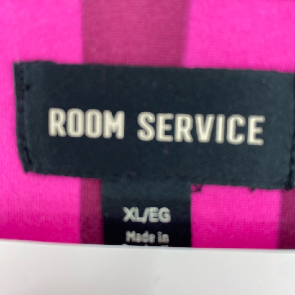 Room Service Pajama Set Pink Zebra Print Striped XL - Picture 10 of 10